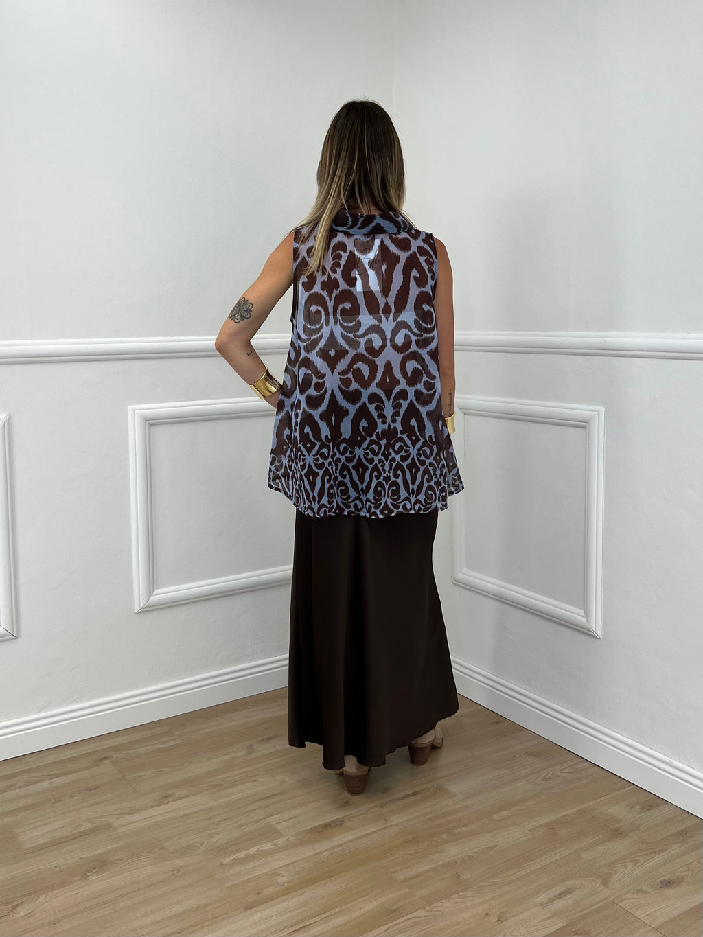 Longuette In Satin 2236 Marrone