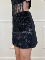 Gonna Frange Paillettes 55882 Nero