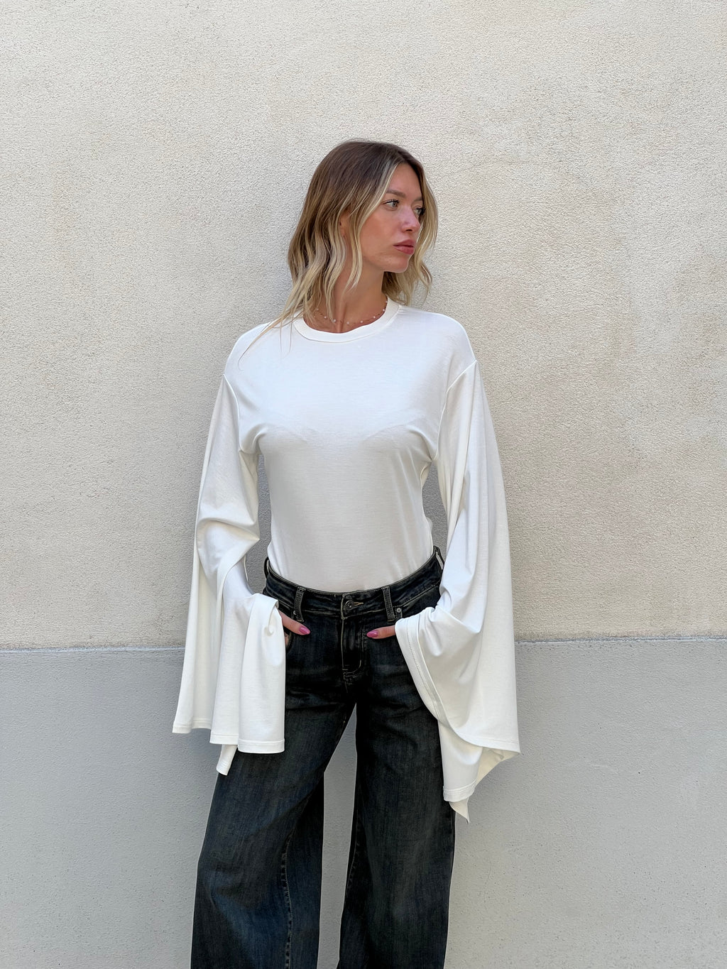 Maglia Manica Ampia Lumina LD6306 Bianco