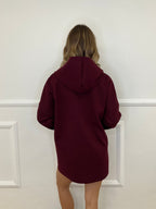 Maxi Giacca in Panno con Zip 5075 Burgundy