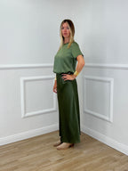 Longuette In Satin 2236 Verde Militare