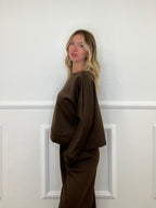 Tuta Oversize Girocollo D27629 Marrone
