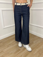 Pantalone Gaucho Chambray 9122 Blu
