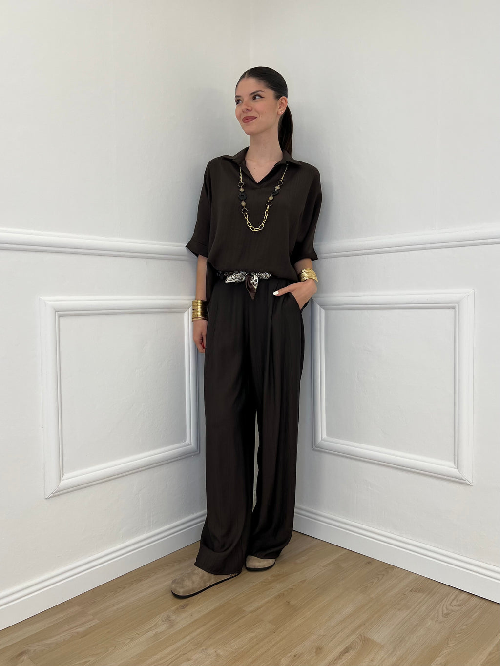Camicia Fluida Strop 26081 Moro