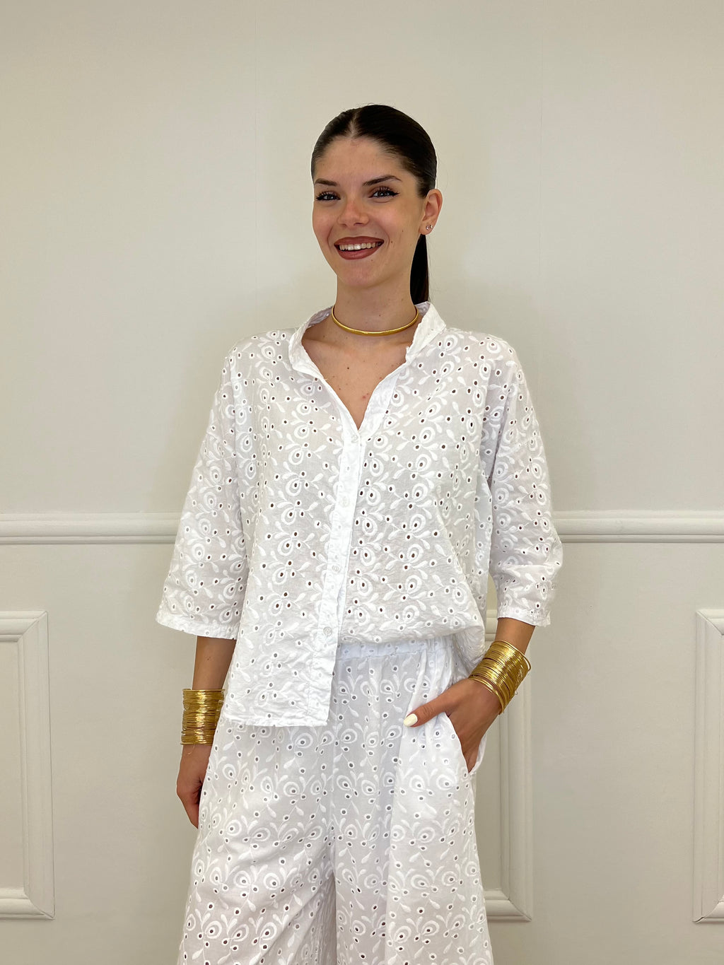 Camicia Coreana Sangallo 11392 Bianco