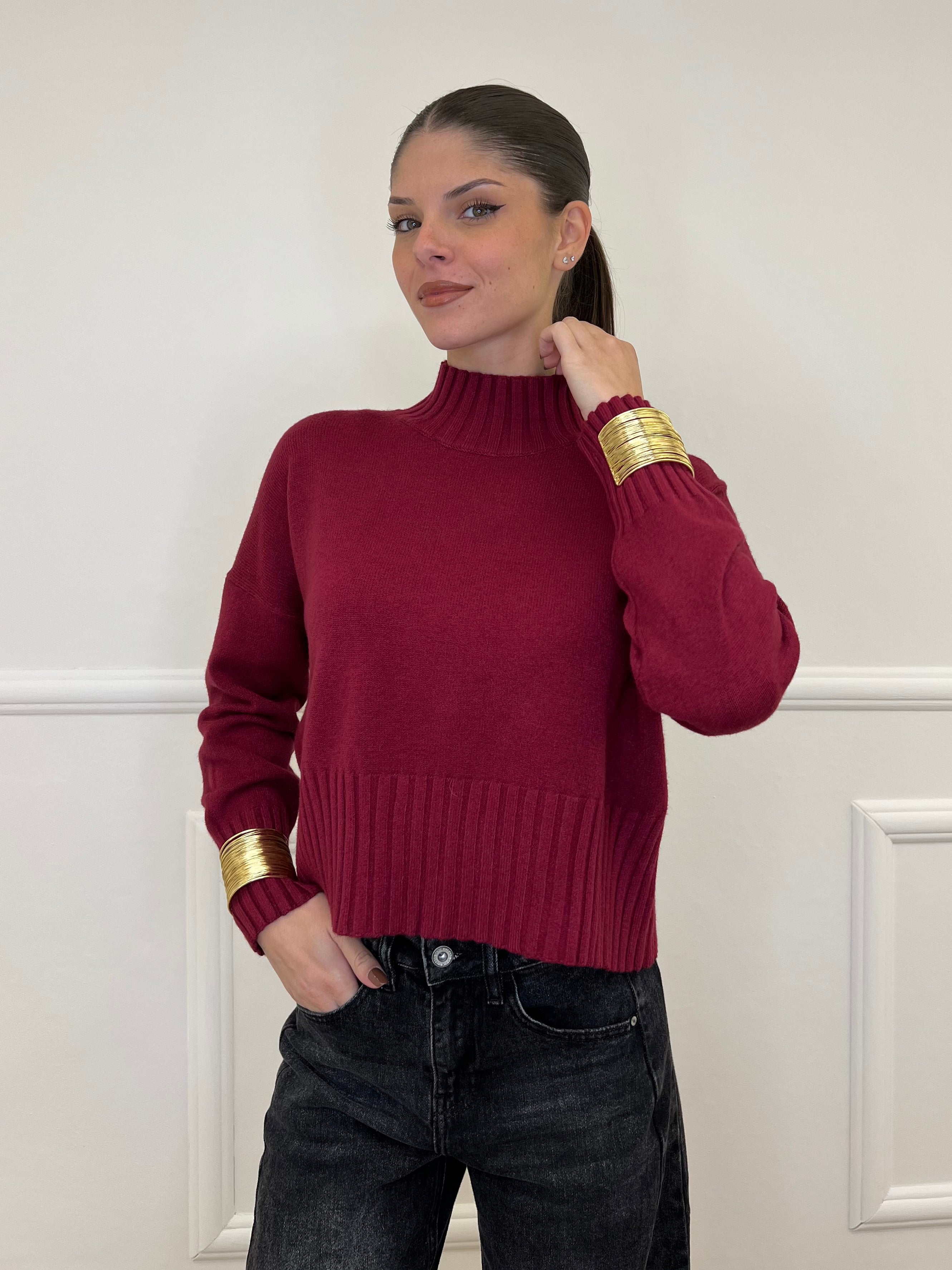 Maglia Collo Vulcano DP129 Bordeaux