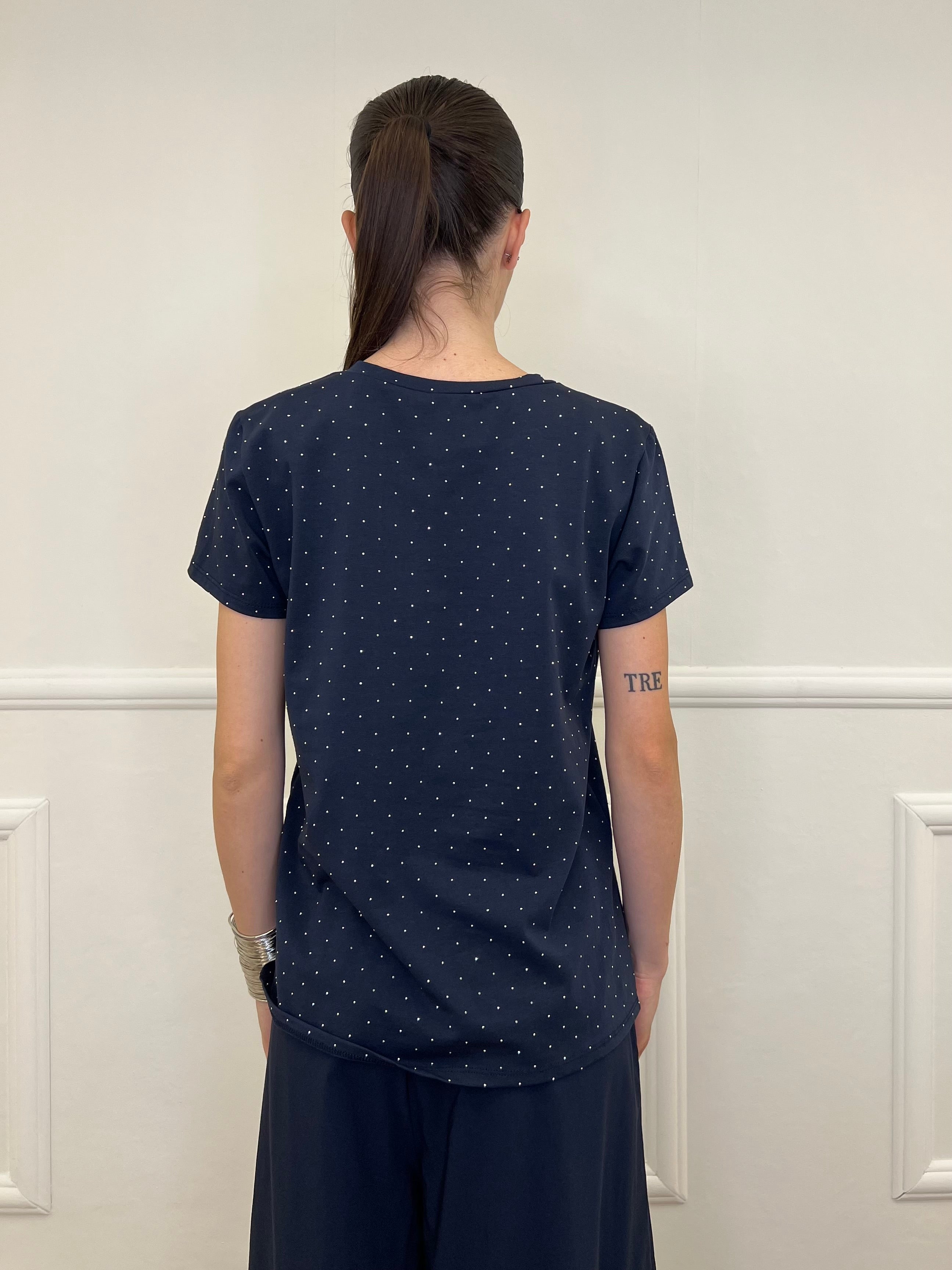 T-shirt Strass 8142 Blu