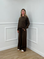 Tuta Oversize Girocollo D27629 Marrone