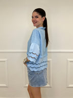 Camicia Lino Maniche Sangallo 1788 Azzurro