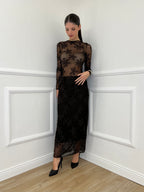 Gonna Tulle Ricami 139-833 Moro