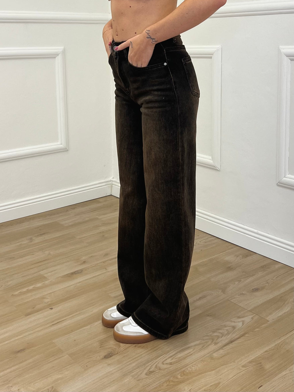Jeans Straight Stonewash 5132 Marrone