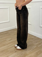 Jeans Straight Stonewash 5132 Marrone