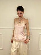 Top In Satin Con Pizzo 18673 Rosa