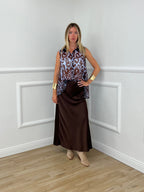 Longuette In Satin 2236 Marrone