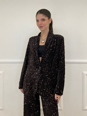 Giacca Ciniglia Paillettes 2466 Moro