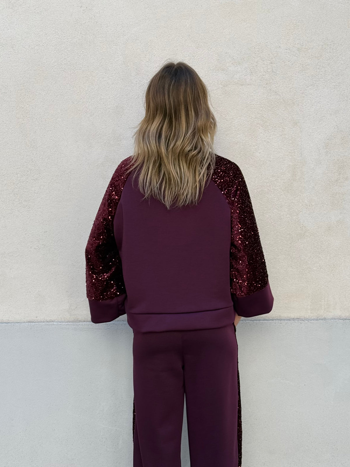 Tuta Inserti Paillettes L3110 Burgundy