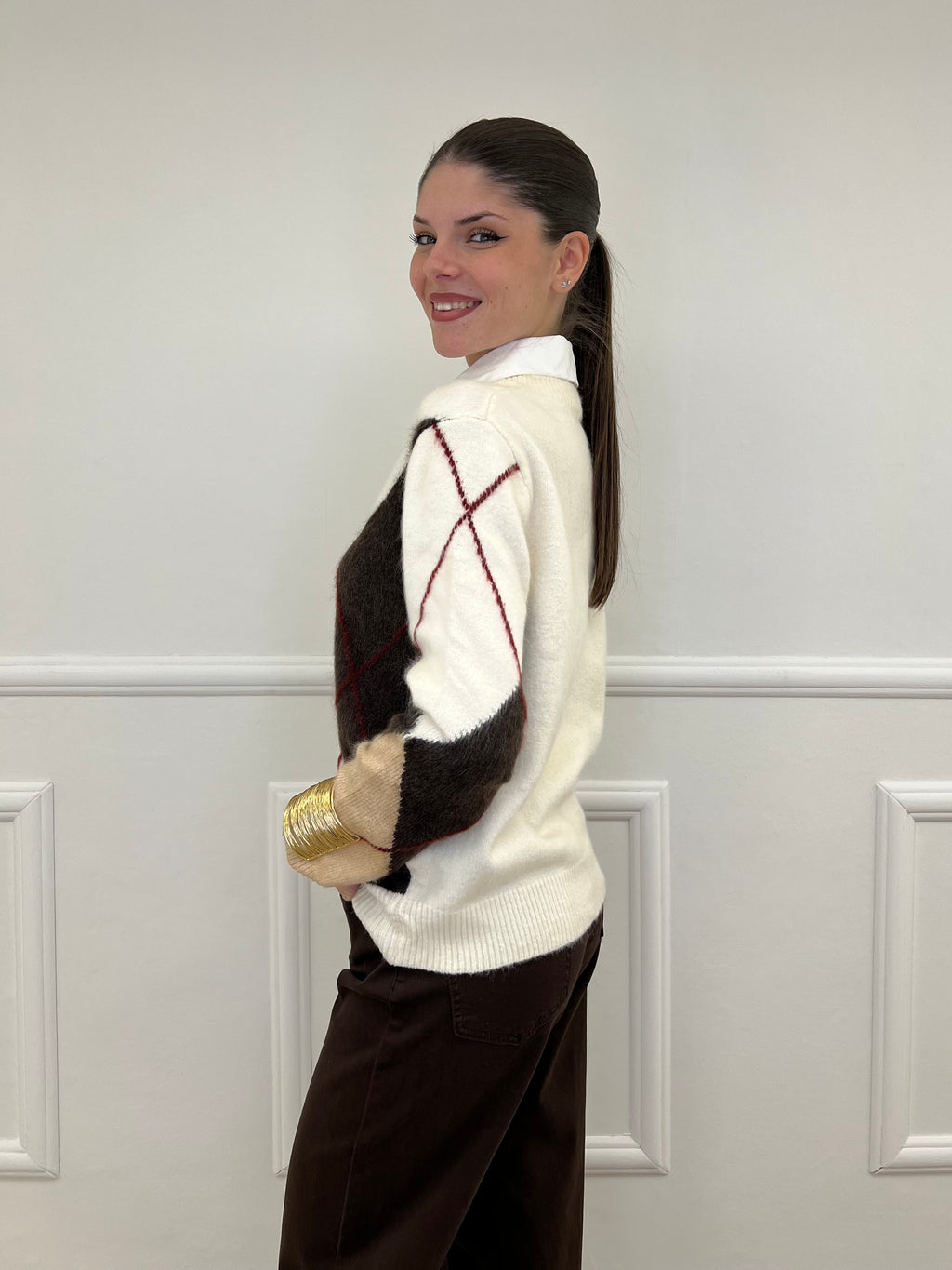 Maglia Camicia Losanghe 11116 Moro