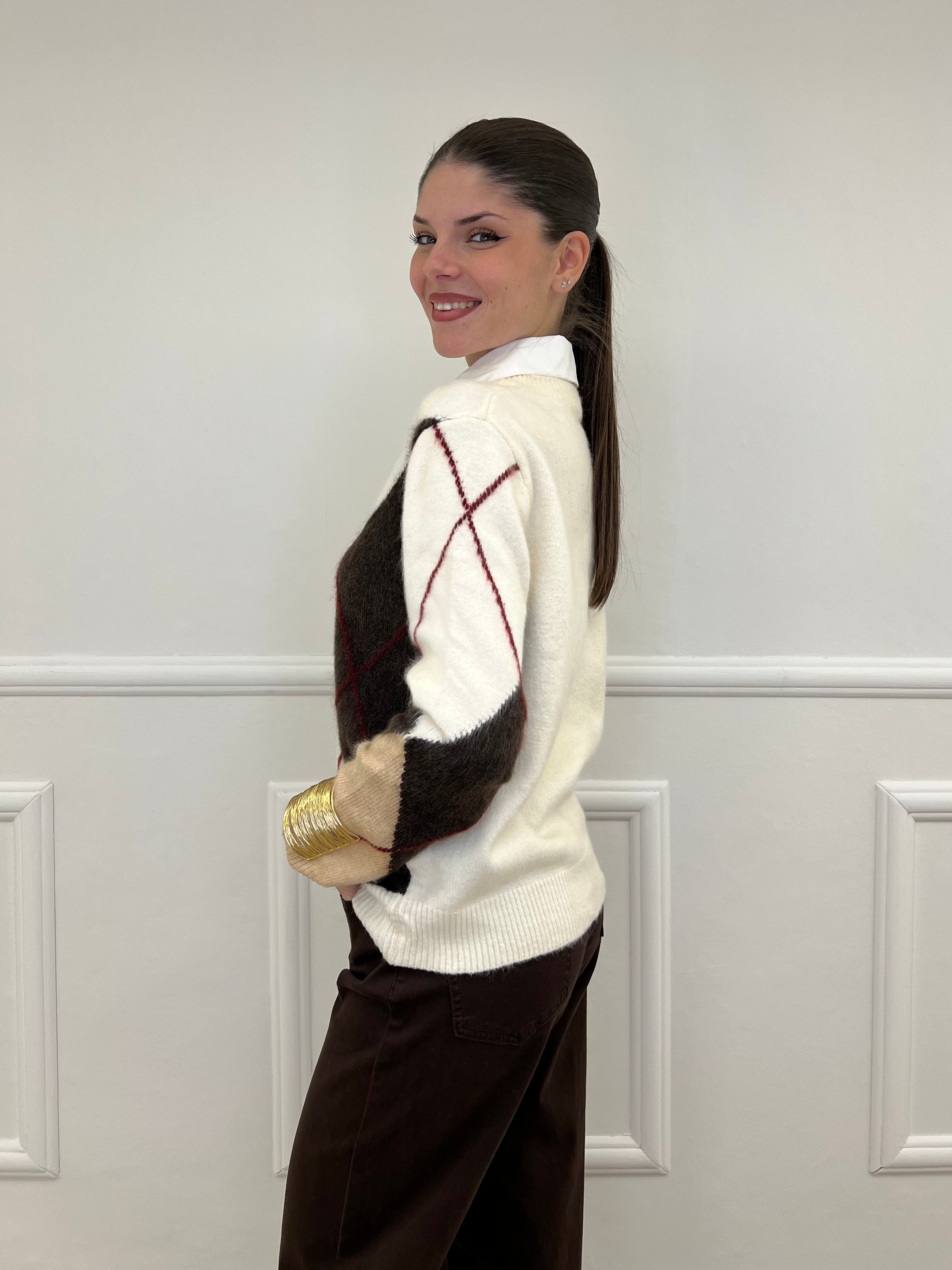 Maglia Camicia Losanghe 11116 Moro