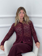 Camicia Pizzo Velluto 121493 Burgundy