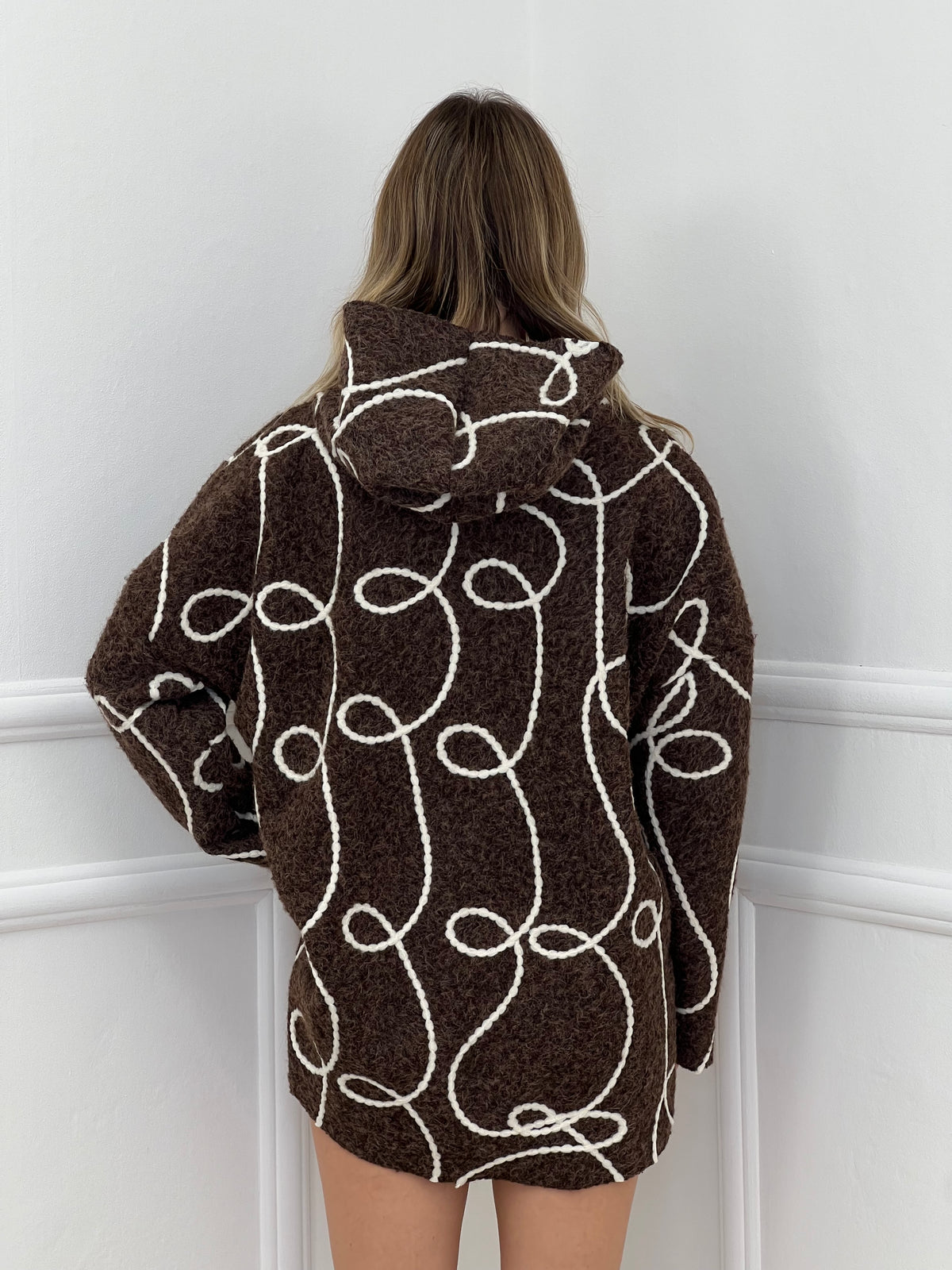 Giacca Ricami e Zip 5075 Marrone