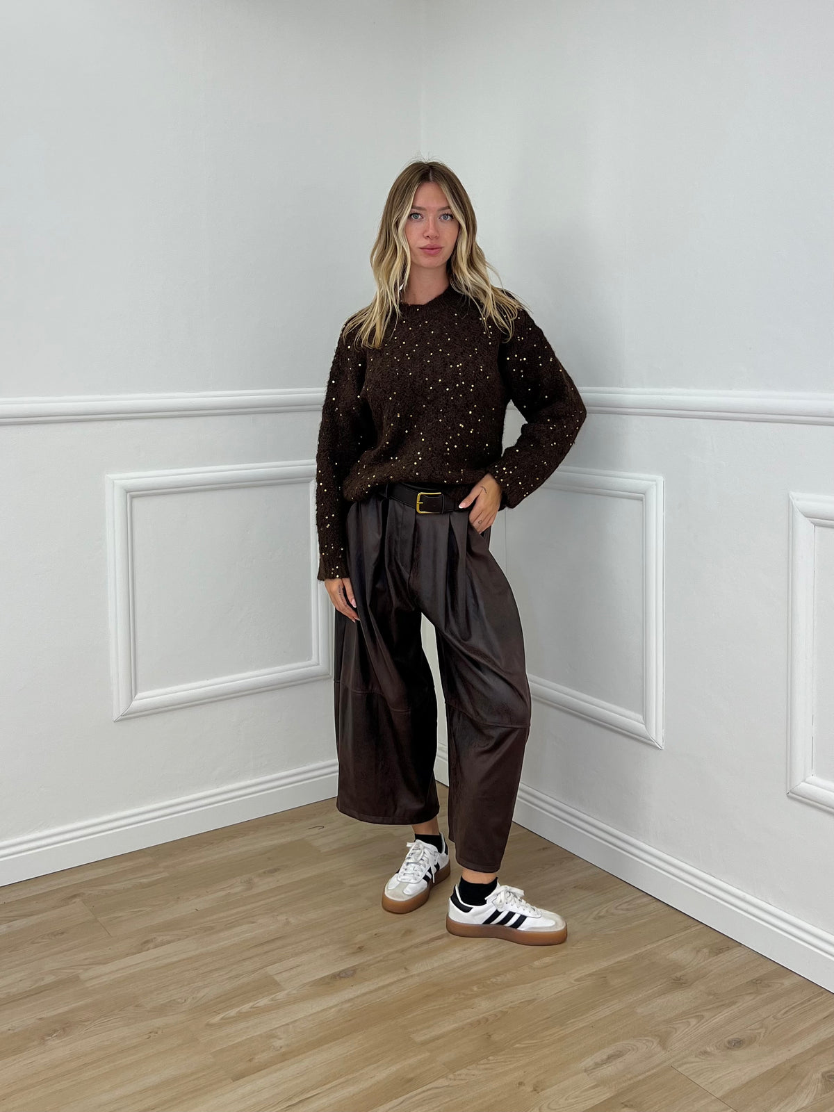 Pantalone Gaucho Baggy Used 4840 Marrone