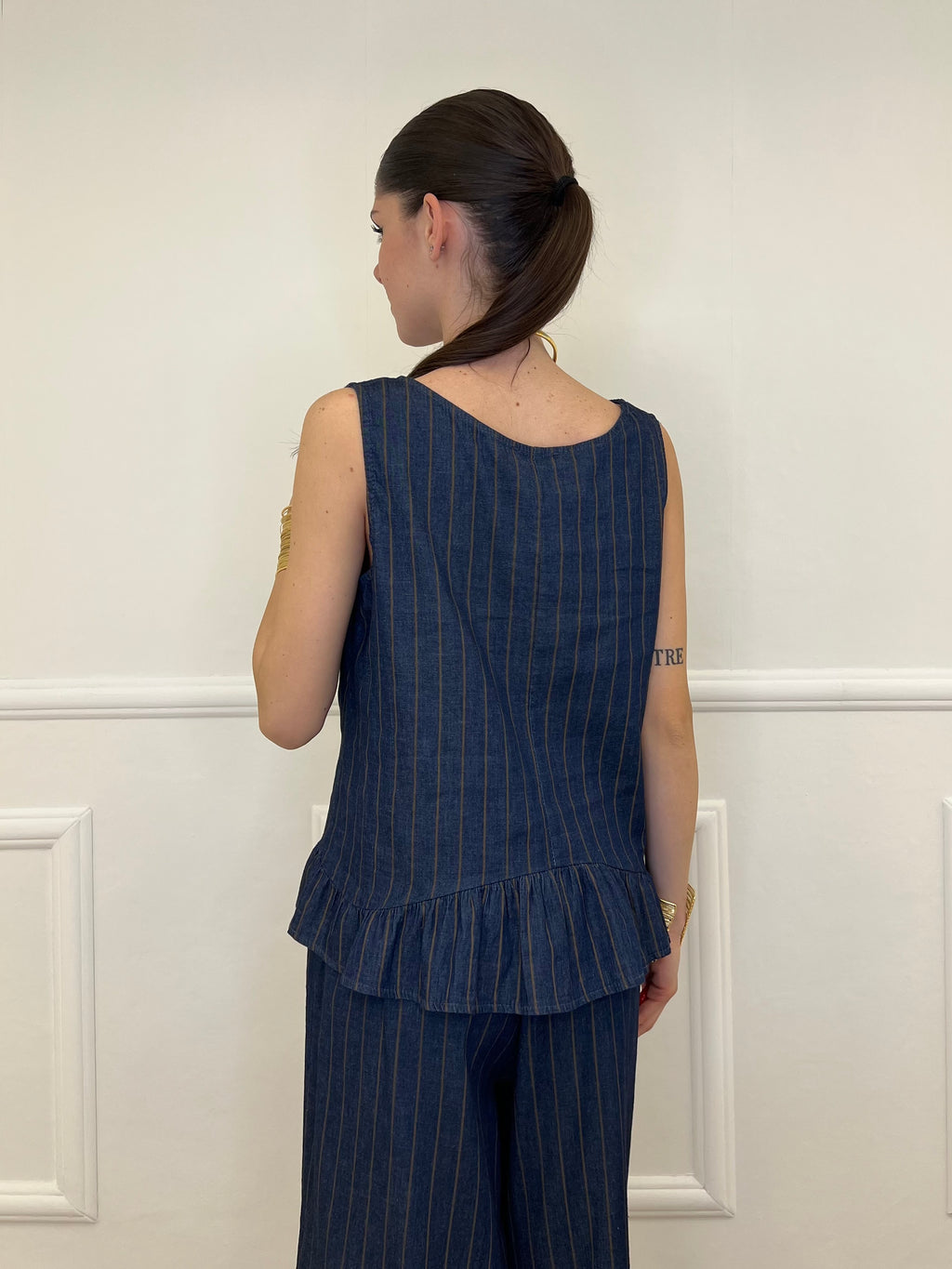 Blusa Chambray Gessata C889 Blu