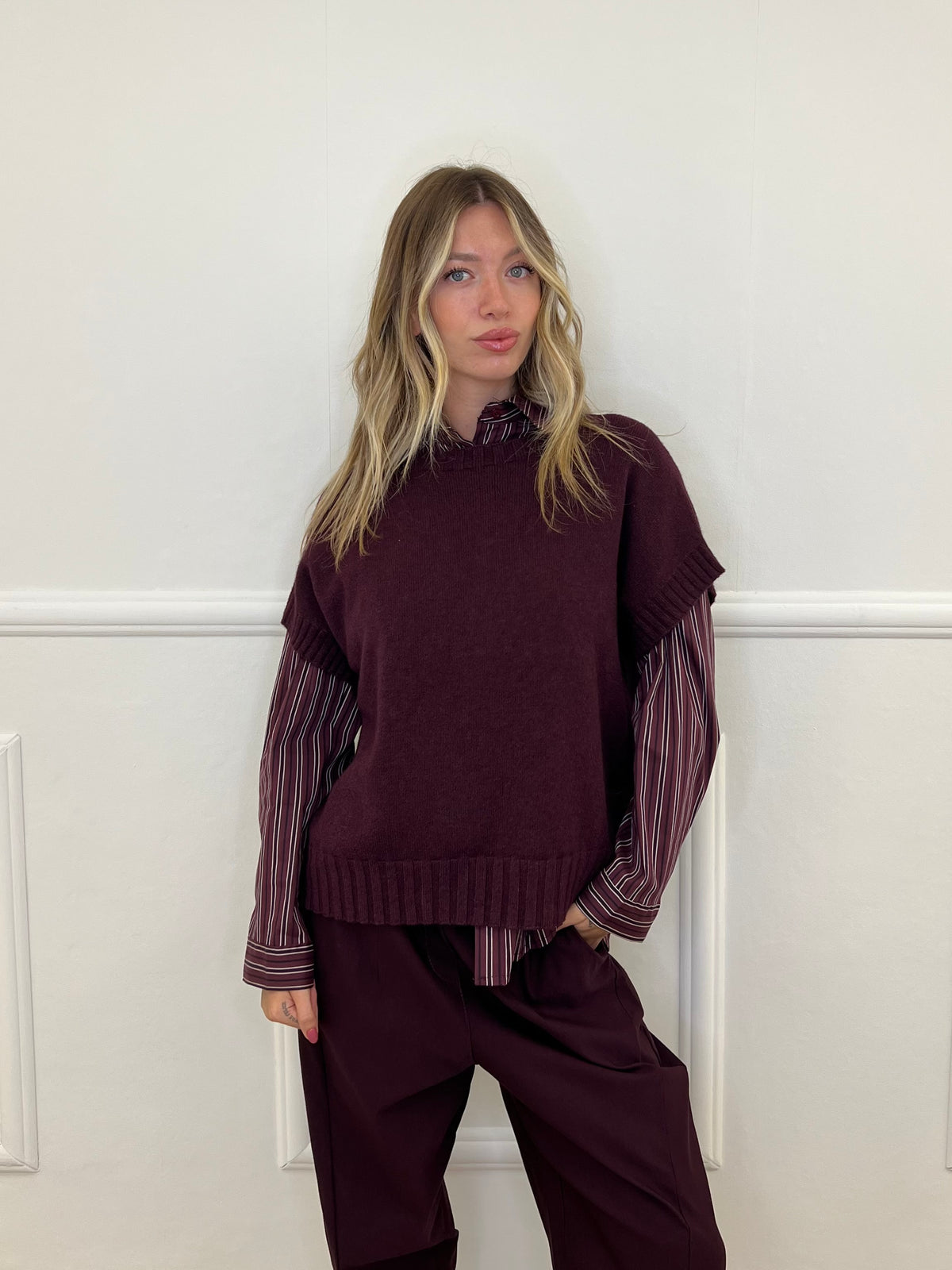 Maglia Scatoletta Maniche Corte B918 Burgundy