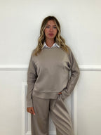 Tuta Oversize Girocollo D27629 Taupe