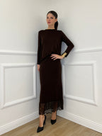 Gonna in Maglia Pizzo 2187 Moro