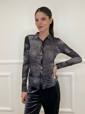 Camicia Microrete Fantasia 8928 Piombo