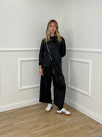 Pantalone Gaucho Baggy Used 4840 Nero