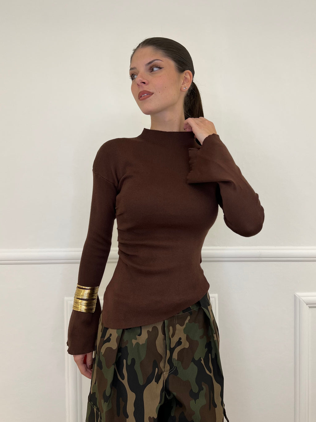 Maglia Drappeggio 081168 Moro