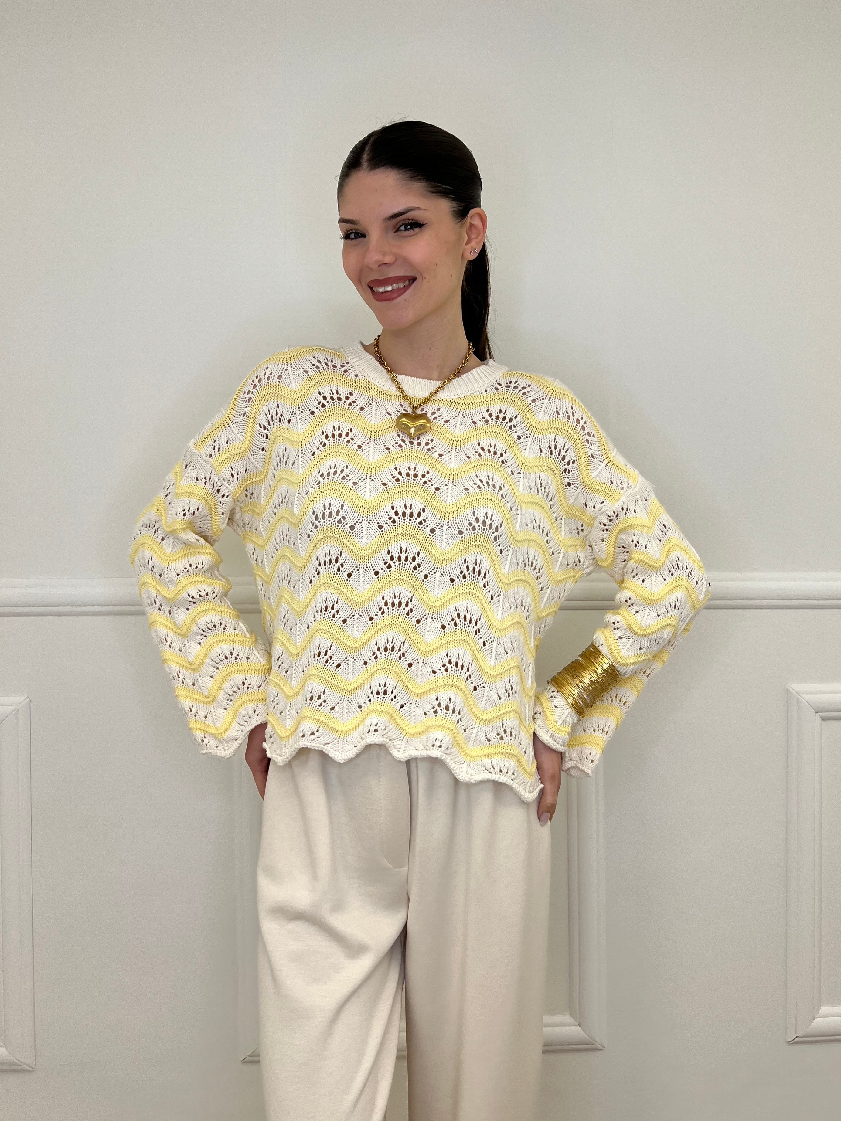 Maglia Traforata Ondine 10514 Giallo