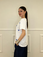 T-shirt Over Con Ricamo Cuori 12659