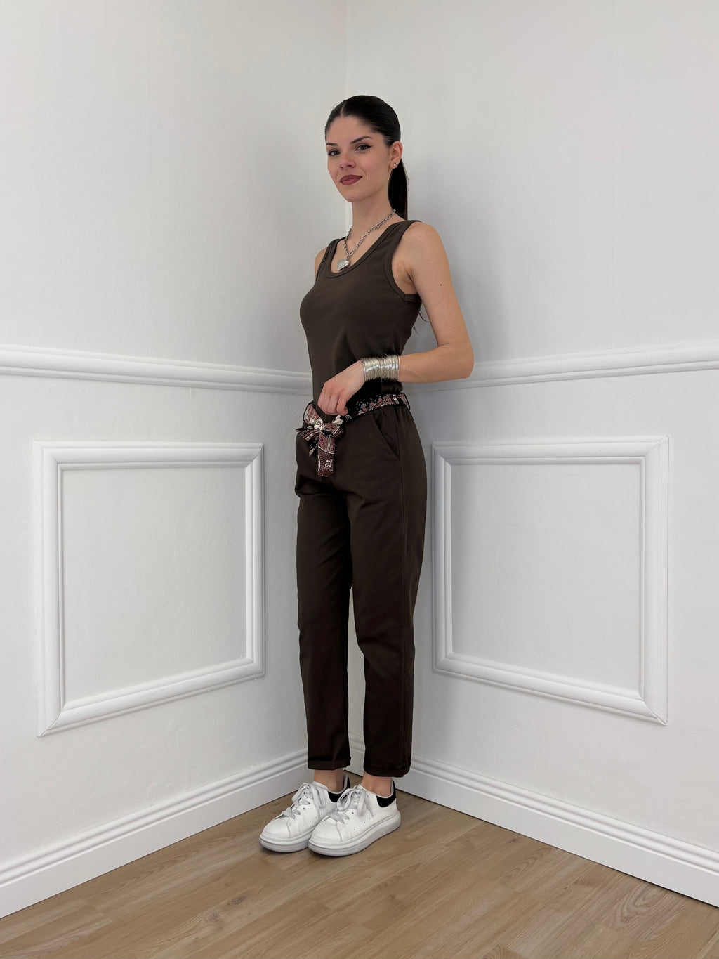 Pantalone Cotone Fusciacca 1508 Marrone