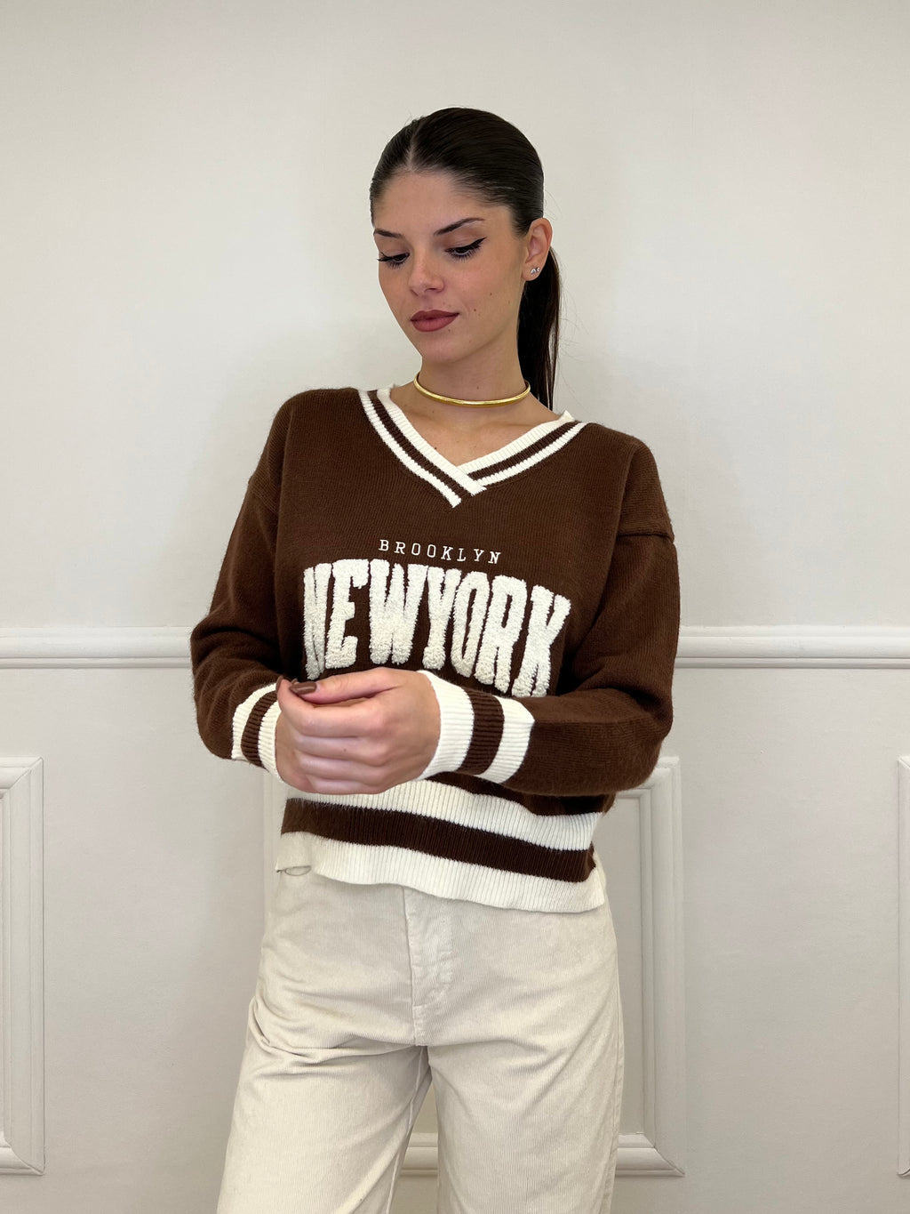 Maglia College 7397 Marrone