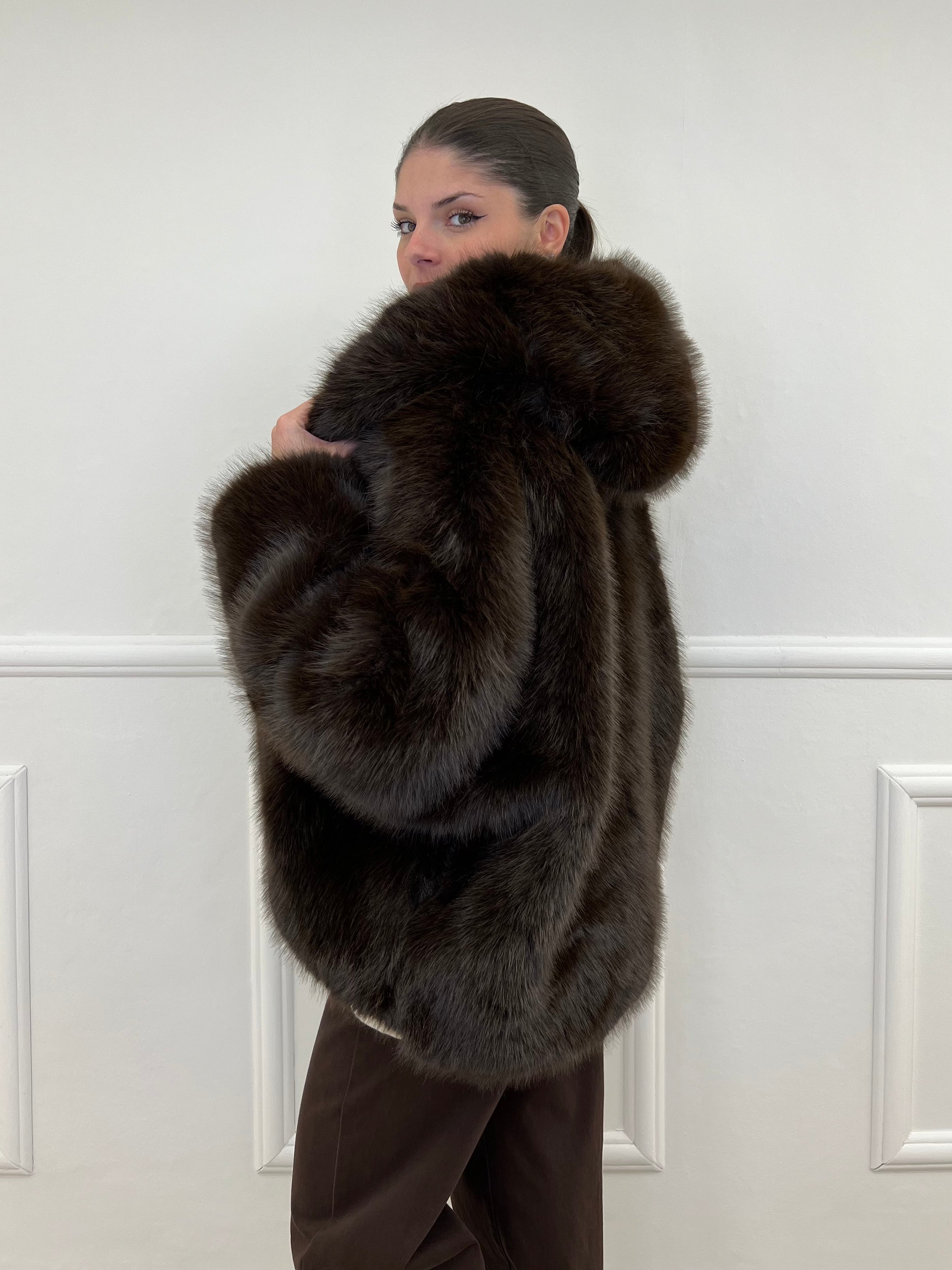 Pelliccia Cappuccio 9422 Moro