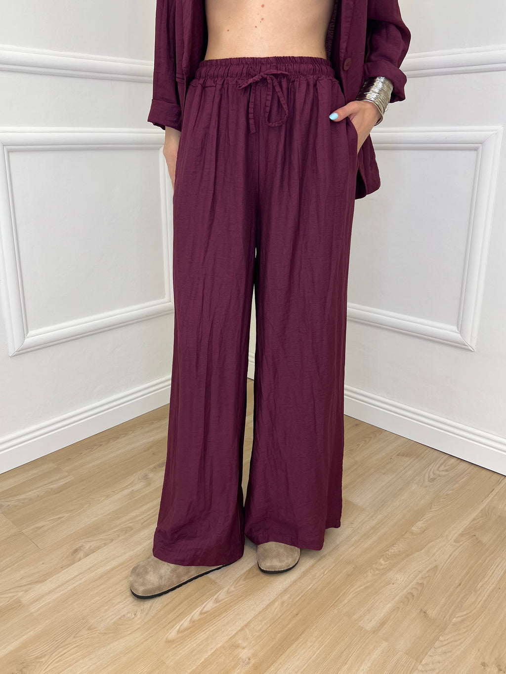 Tailleur In Lino e Tencel 26301 Burgundy