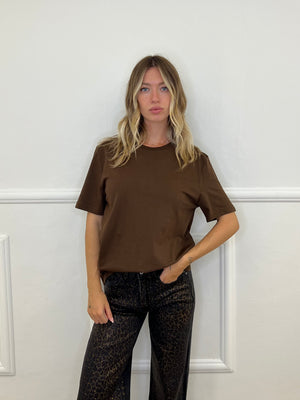 T-Shirt Over Lumina L8869 Marrone