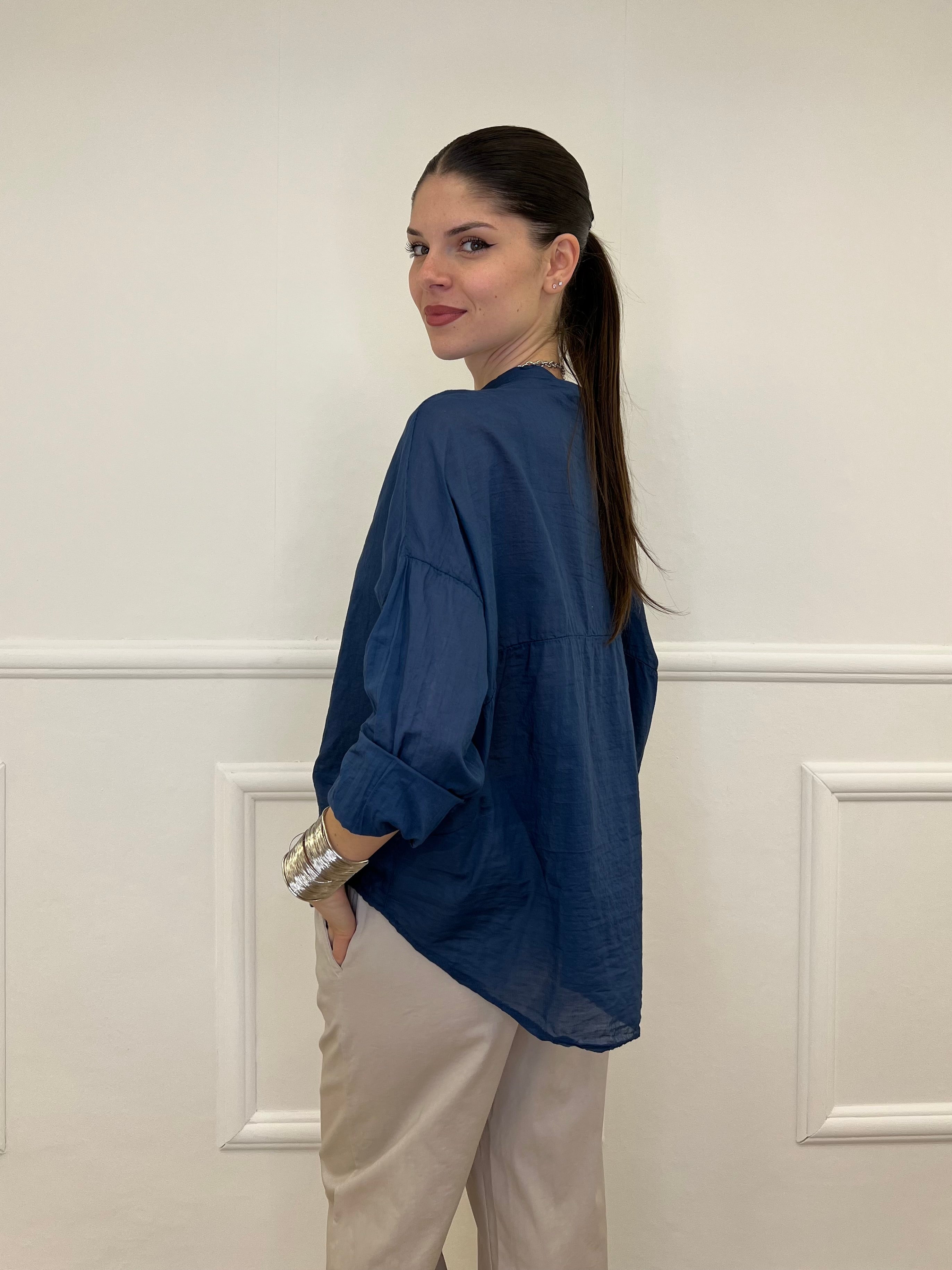 Camicia Over Coreana 3020 Blu Royal