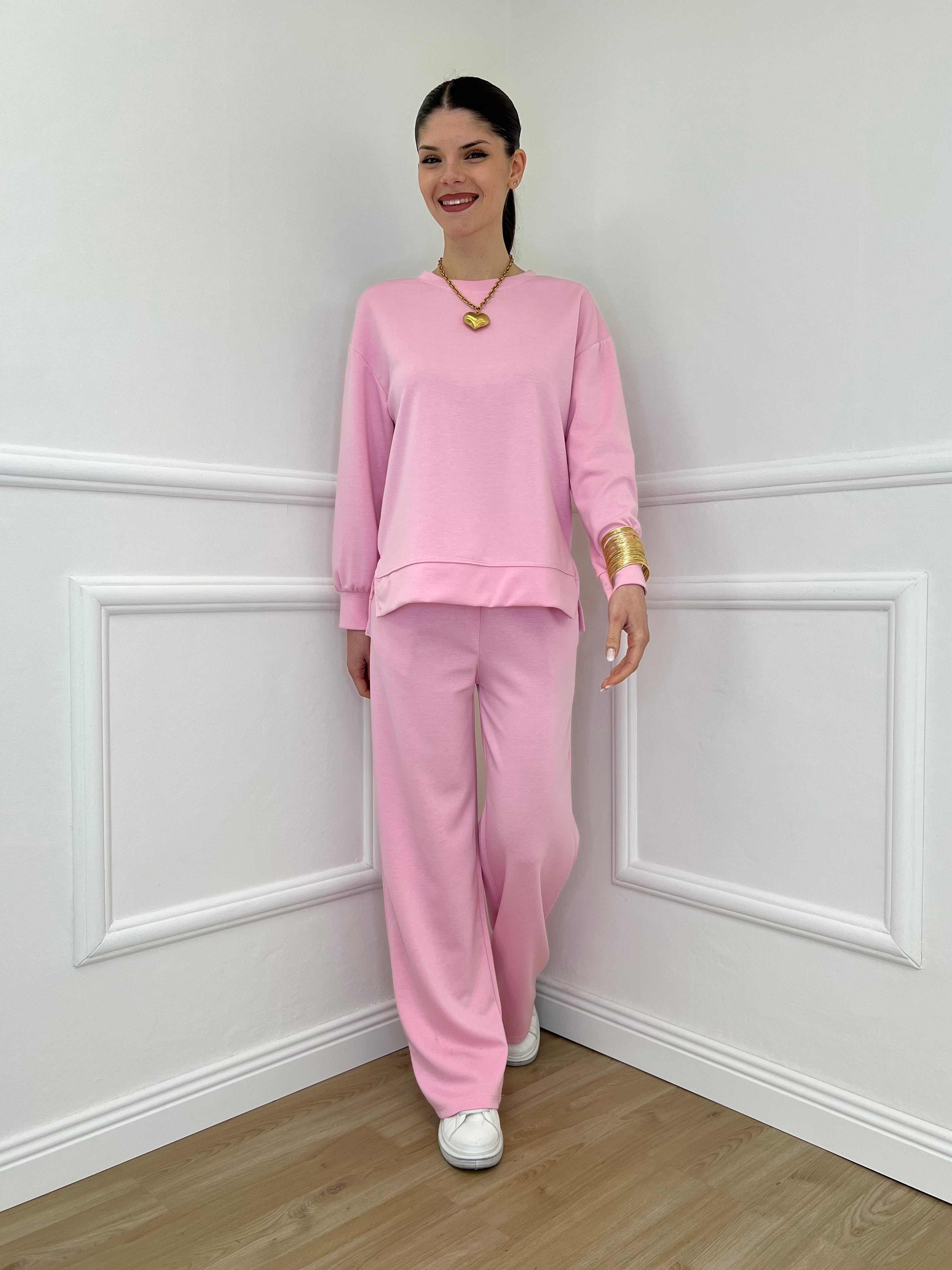 Tuta Over Girocollo 19143 Rosa