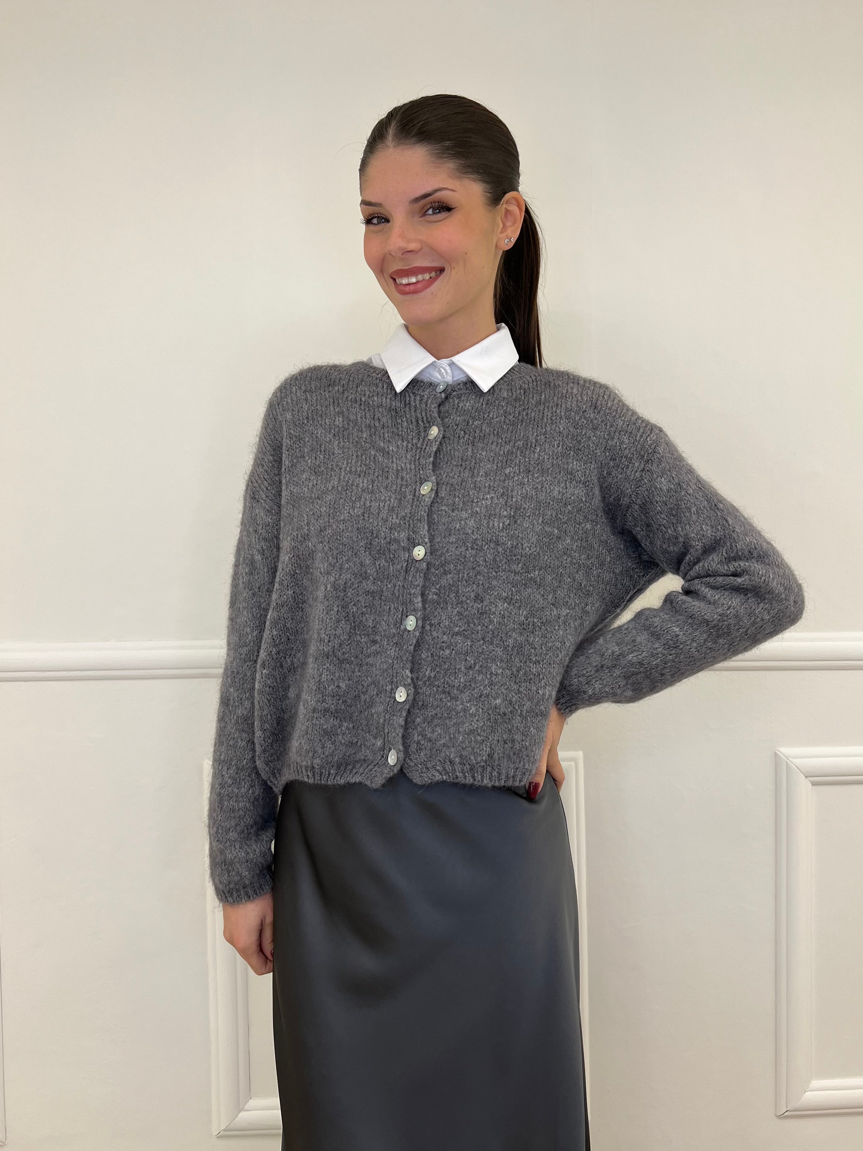 Cardigan Kid Mohair 5211 Grigio