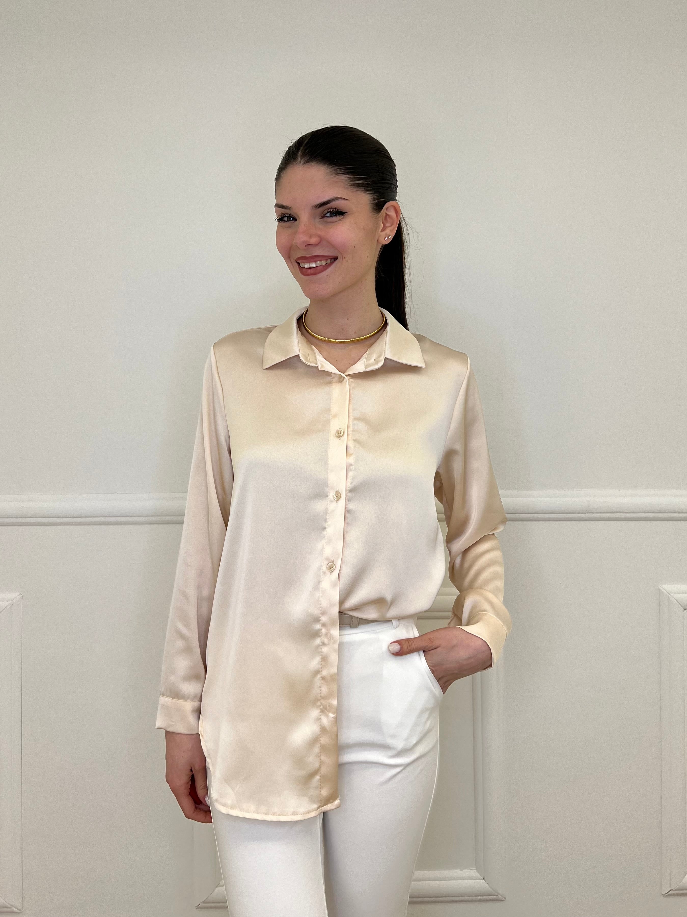 Camicia Satin 261081 Beige