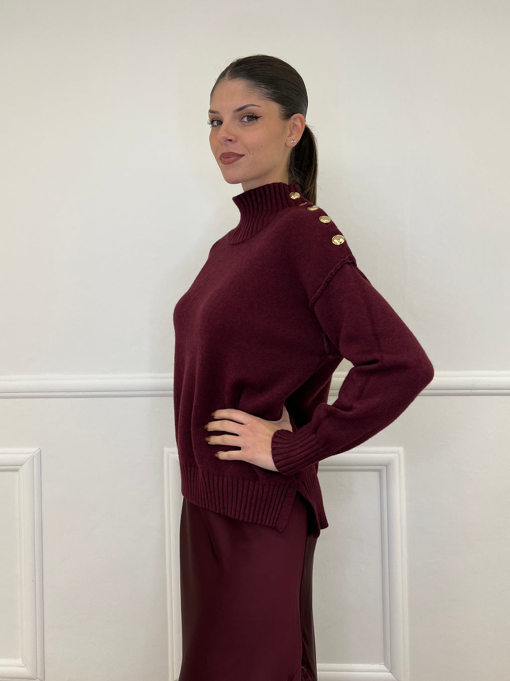 Maglia Bottoni YS9696 Burgundy