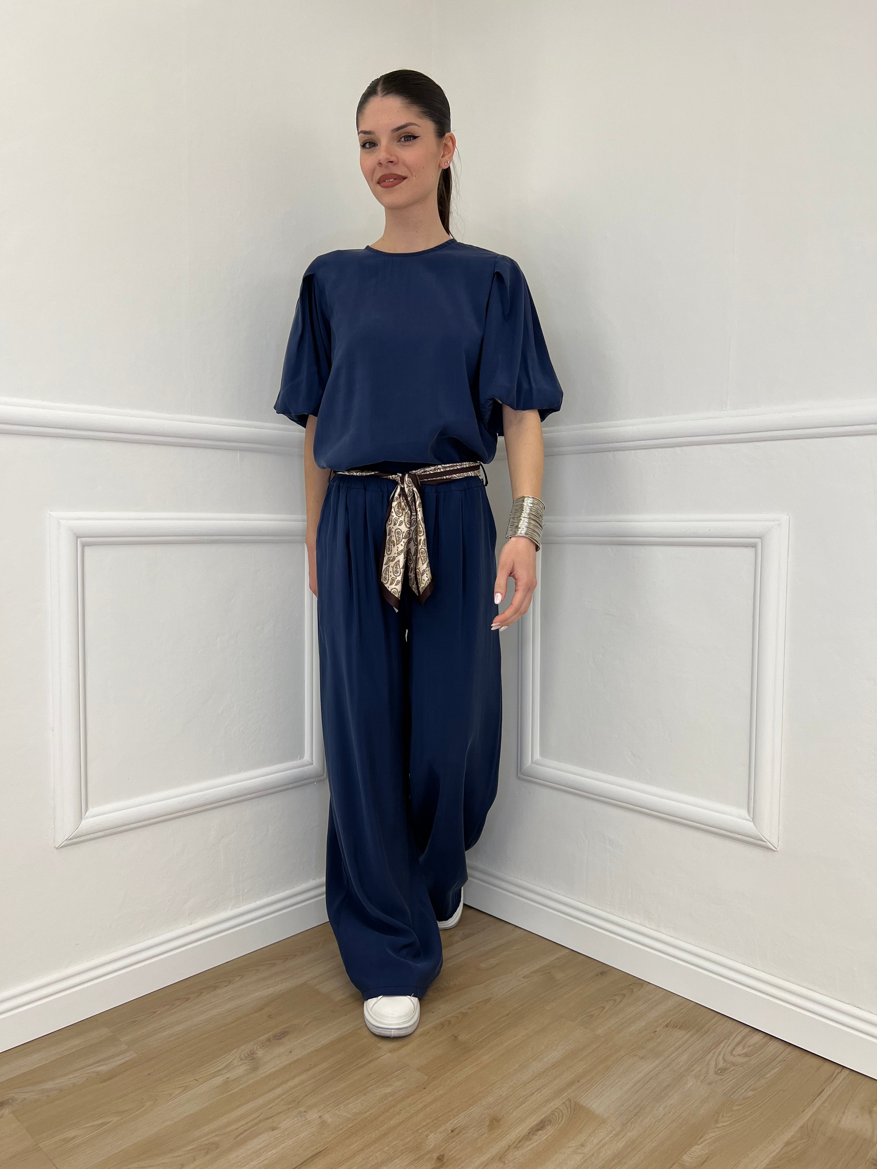 Pantalone Cupro Fusciacca 20527 Blu