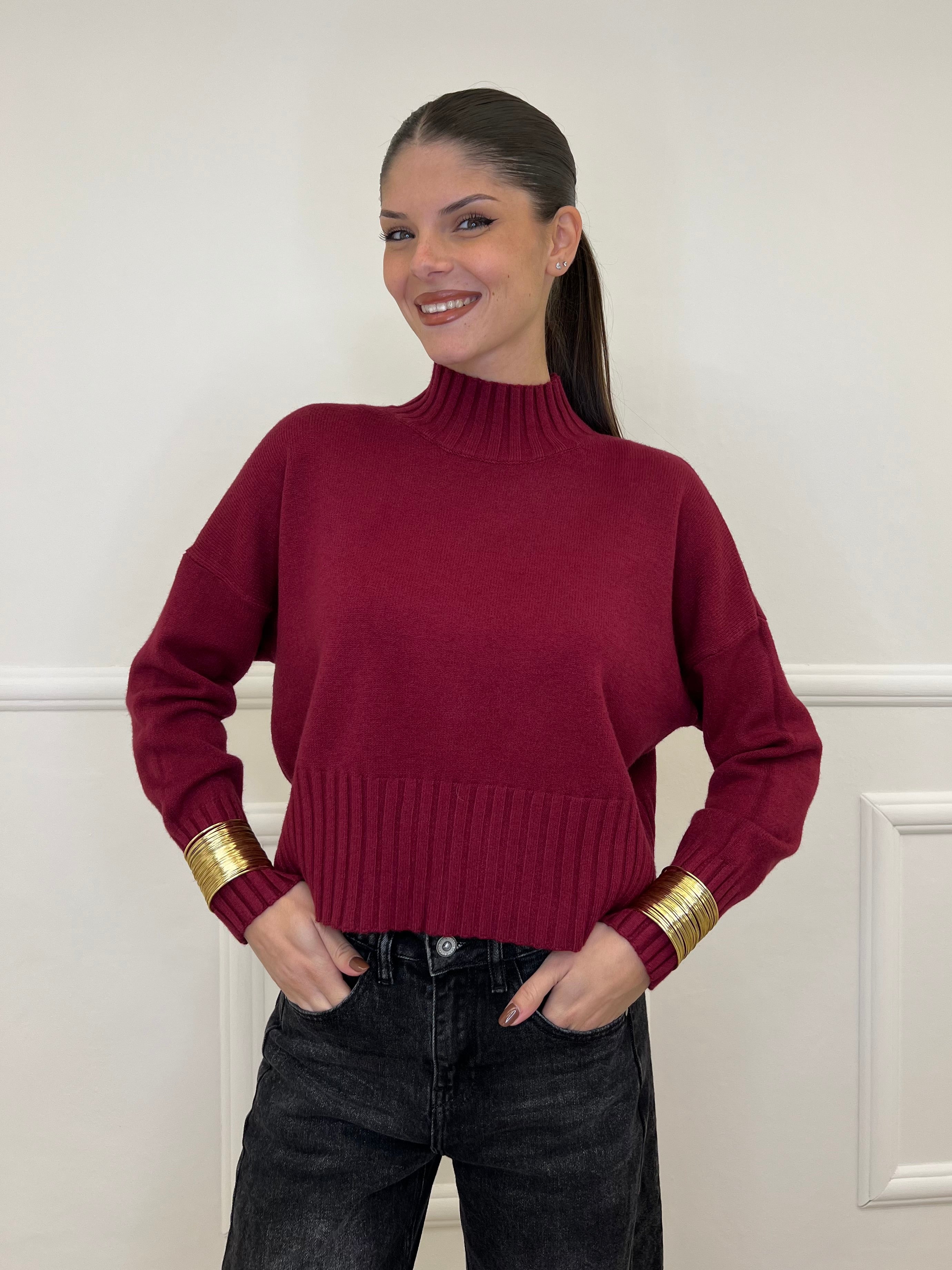 Maglia Collo Vulcano DP129 Bordeaux