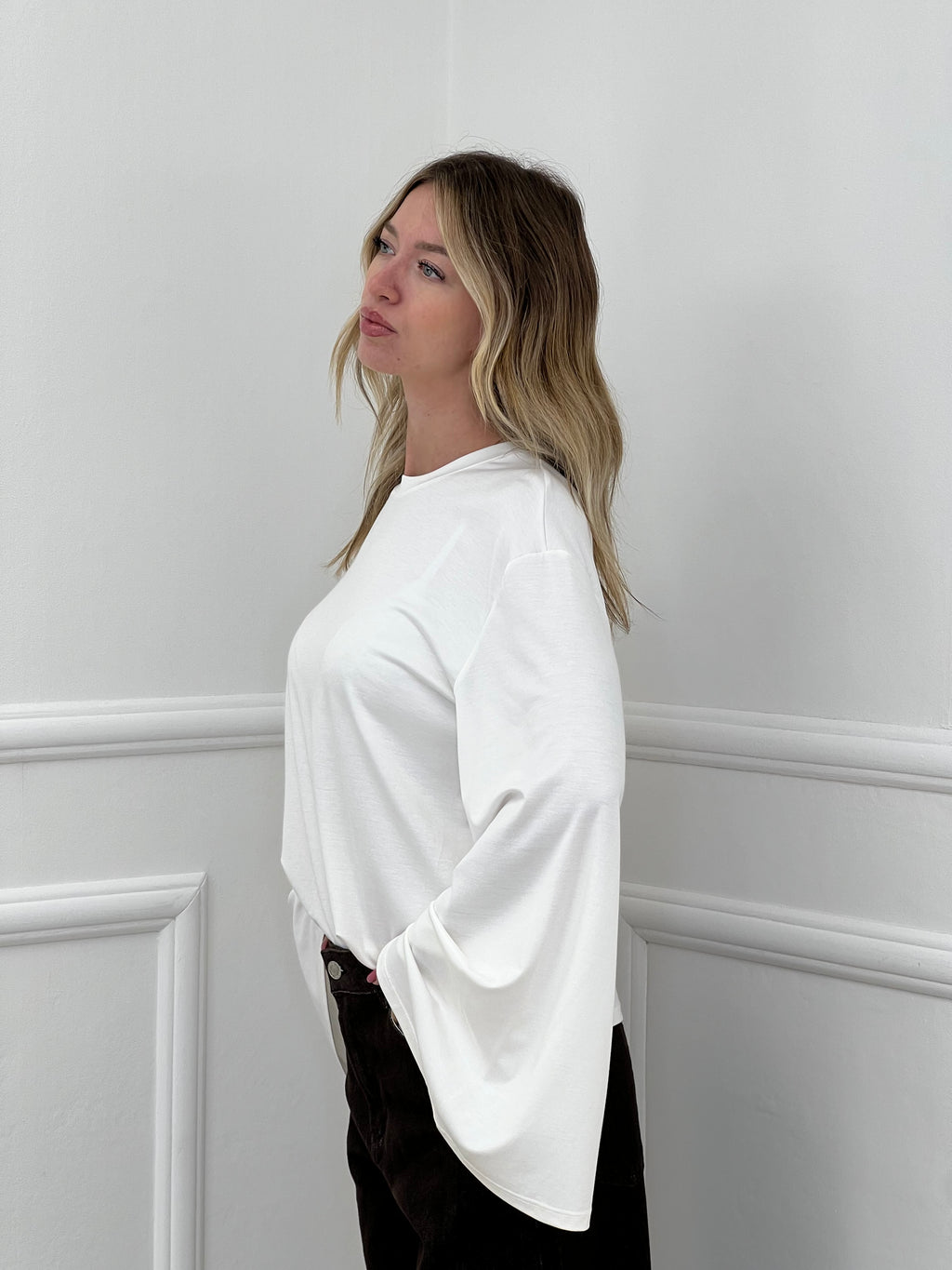 Maglia Maniche Ampie Lumina LD6307 Panna