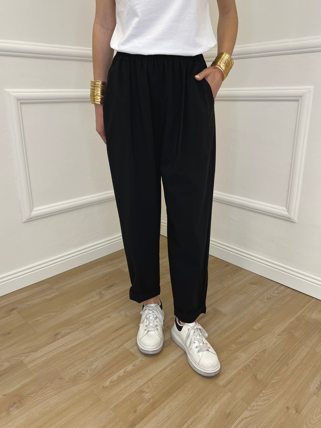 Pantalone Baggy Viscosa 2815 Nero