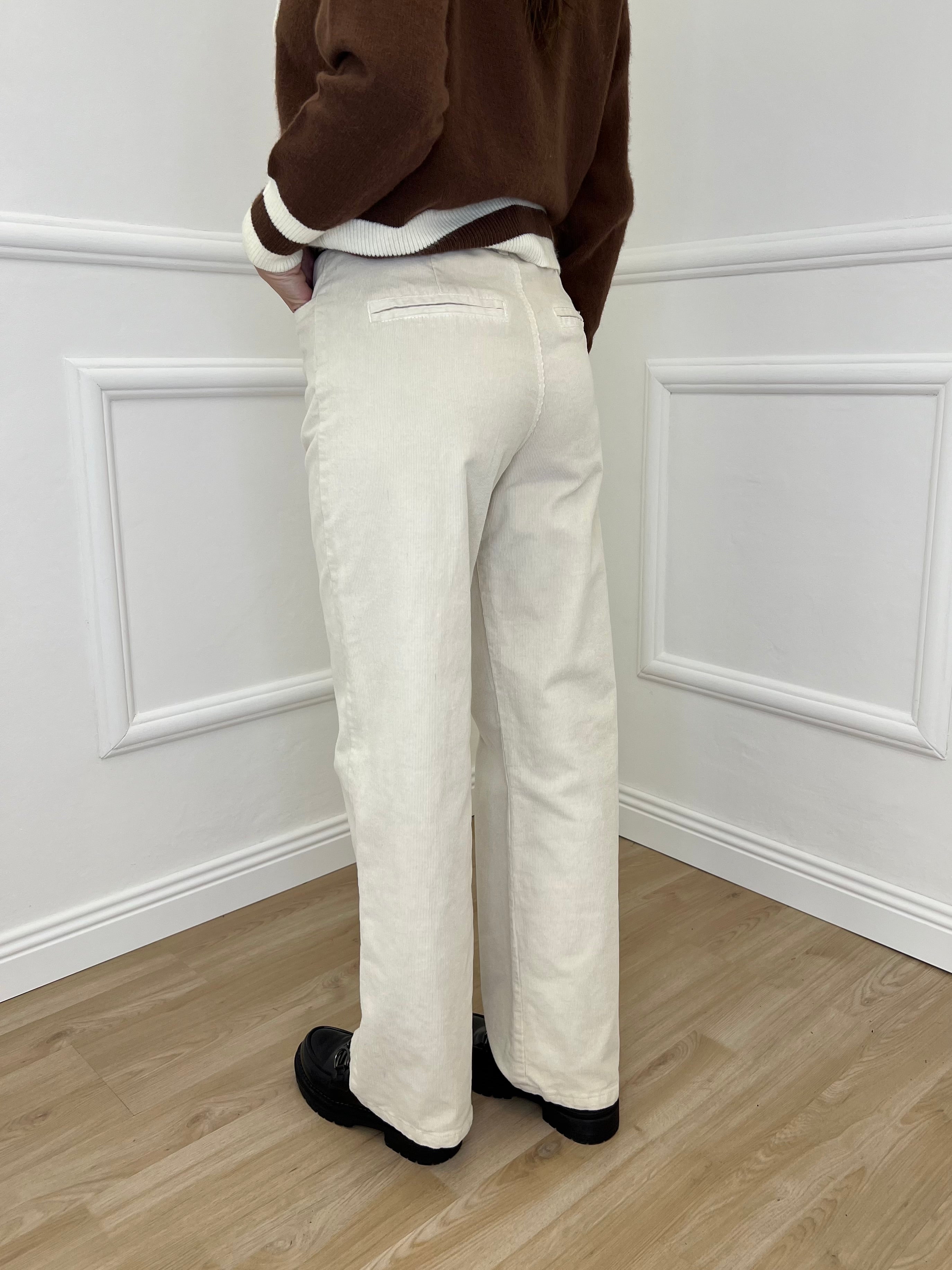 Pantalone Millerighe 824604 Panna