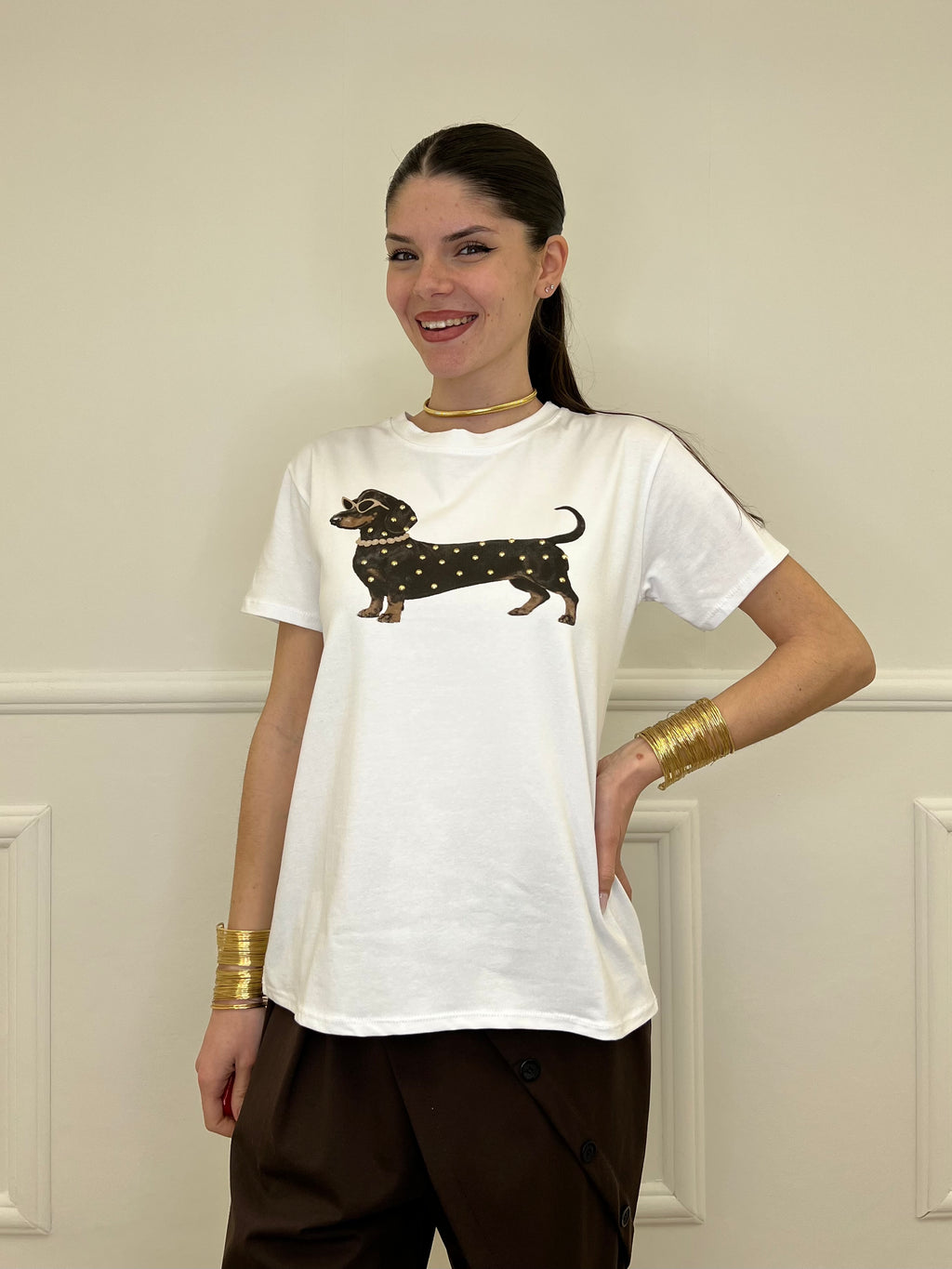 T-shirt Bassotto Borchie